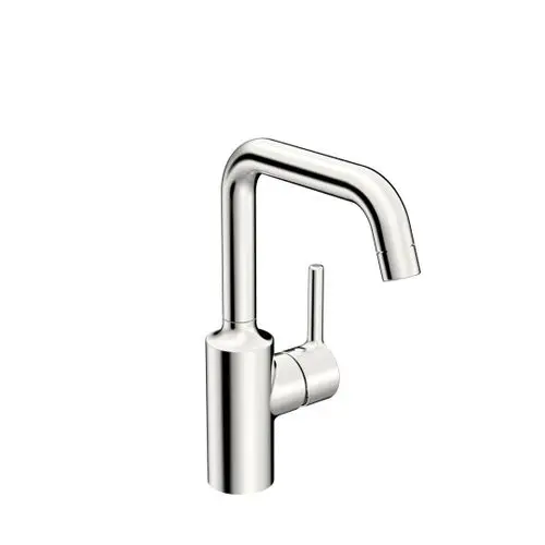 Waschtischarmatur von HANSA mit geradem Auslauf und einem seitlichen Hebel zur Temperatur- und Durchflussregulierung, in glänzendem Chromfinish.